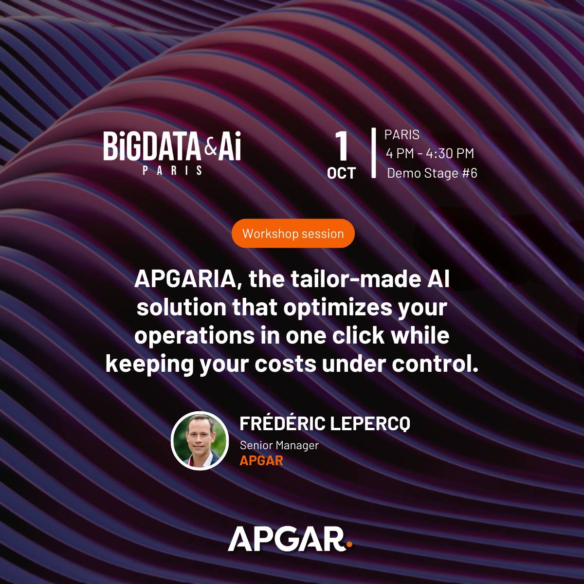 APGARIA, the tailor-made AI solution that optimizes your operations in one click while keeping your costs under control.